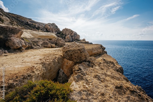 rocky coast of the sea in Malta © Jana