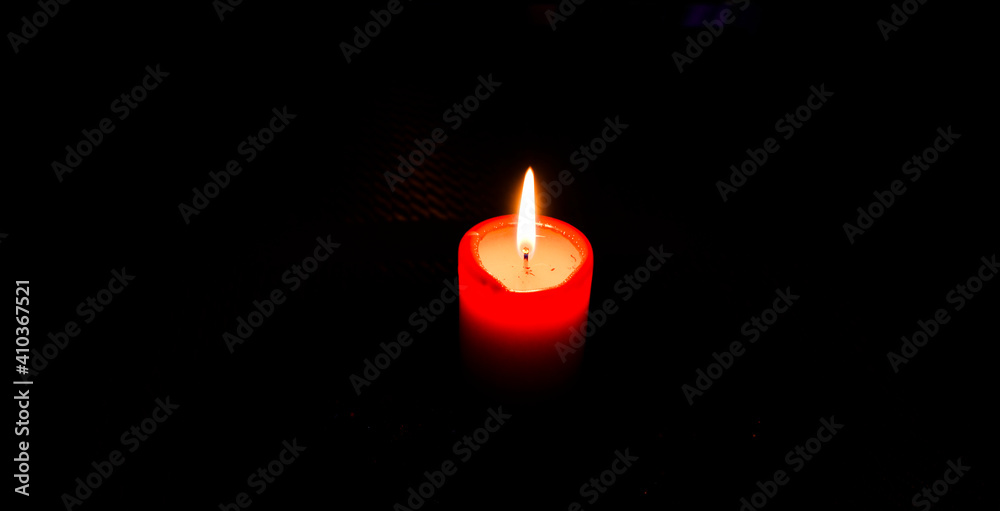 Candle isolated with black background, Red Candle Candle isolated with black background, Red Candle