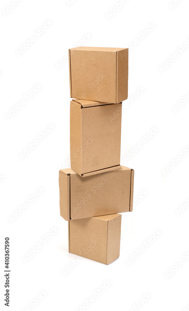 Two craft boxes isolated on white background Two craft boxes isolated on white background