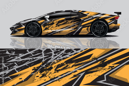 Car wrap graphic racing abstract background for wrap and vinyl sticker