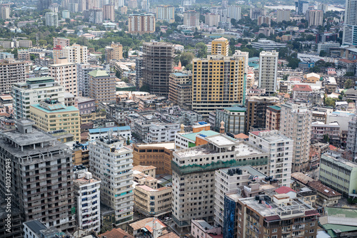 Aerial view of Dar Es Salaam capital of Tanzania in Africa