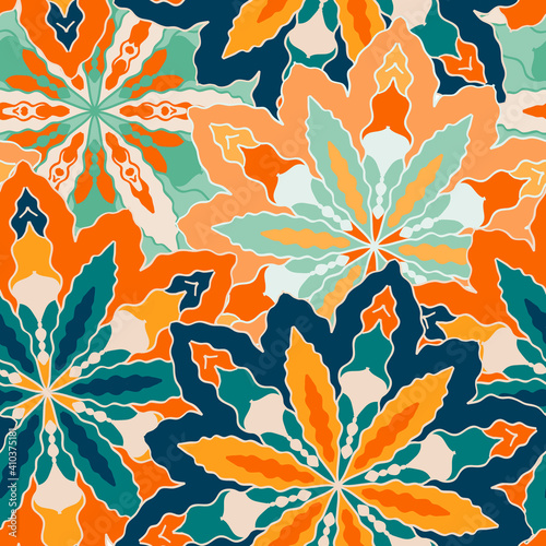 Ornate floral seamless texture. Vivid seamless pattern with flowers. Mandala ...