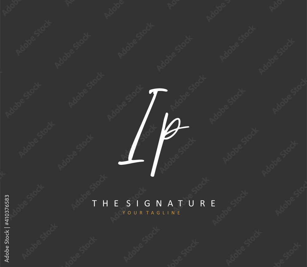 IP Initial letter handwriting and signature logo. A concept handwriting initial logo with template element. IP Initial letter handwriting and signature logo. A concept handwriting initial logo with template element.