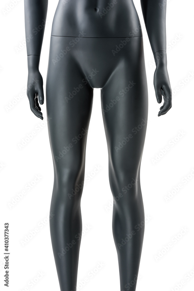 Female gray athletic mannequin doll or store display dummy isolated. Female gray athletic mannequin doll or store display dummy isolated.