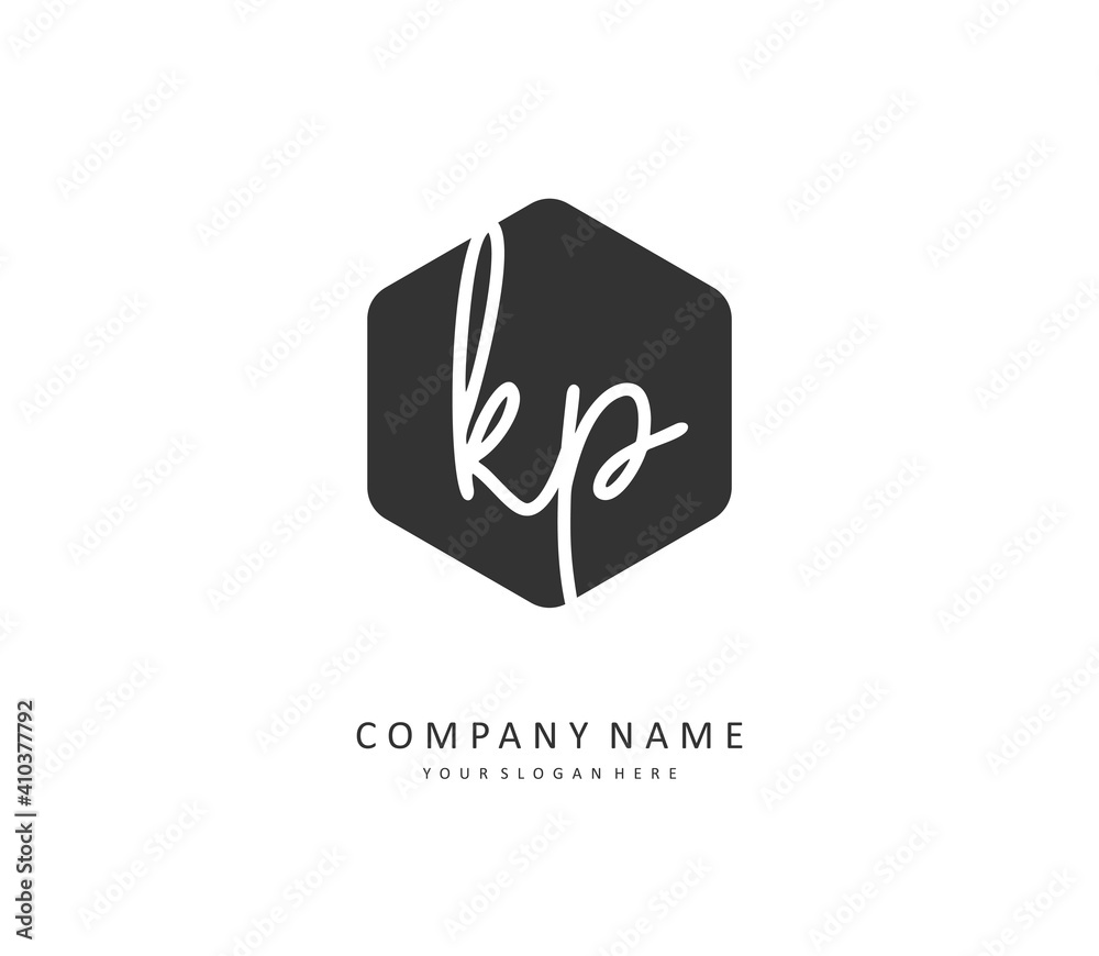 KP Initial letter handwriting and signature logo. A concept handwriting initial logo with template element. KP Initial letter handwriting and signature logo. A concept handwriting initial logo with template element.