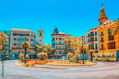 Square, Plaza of the Queen  (Placa de la Reina) in historical pa photo