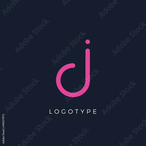 Minimalist letter d with dots, awesome monogram. Lowercase letter for modern and creative logo concept. Initials template on dark background. Vector design.