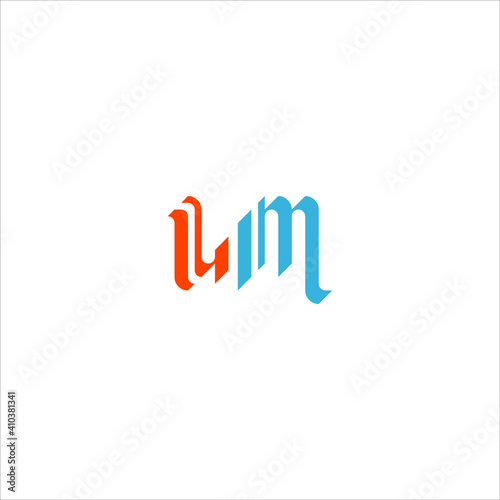 L M unique abstract letter logo design. lm monogram