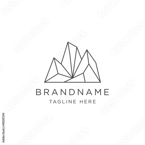 Mountain hiking club logo design template