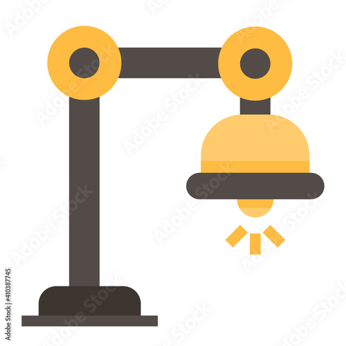 Desk lamp icon design flat style