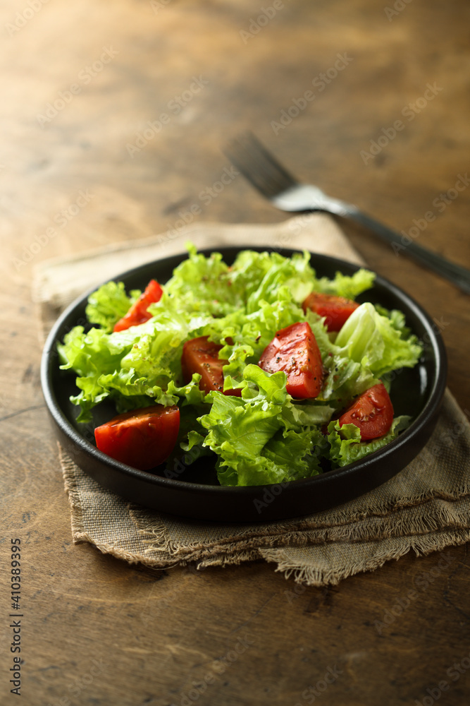 Healthy homemade salad with tomatoes