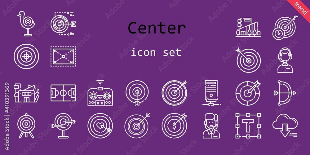 center icon set. line icon style. center related icons such as text formatting, server, expand, remote control, customer service, mall, darts, football field, archery, dart board, target center icon set. line icon style. center related icons such as text formatting, server, expand, remote control, customer service, mall, darts, football field, archery, dart board, target