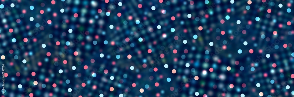 Red blue bokeh lights on dark toned background. Disco party festive banner. Abstract pattern. Red blue bokeh lights on dark toned background. Disco party festive banner. Abstract pattern.