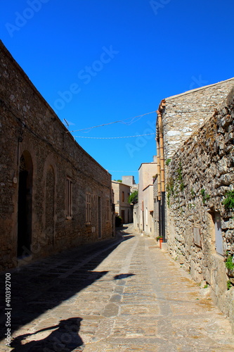 Fototapeta Naklejka Na Ścianę i Meble -  Erice, Italy, August 23, 2017 World Heritage Site, picturesque streets of the historic city