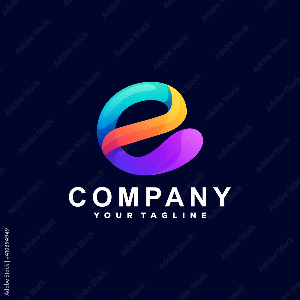 Obraz premium letter e gradient logo design