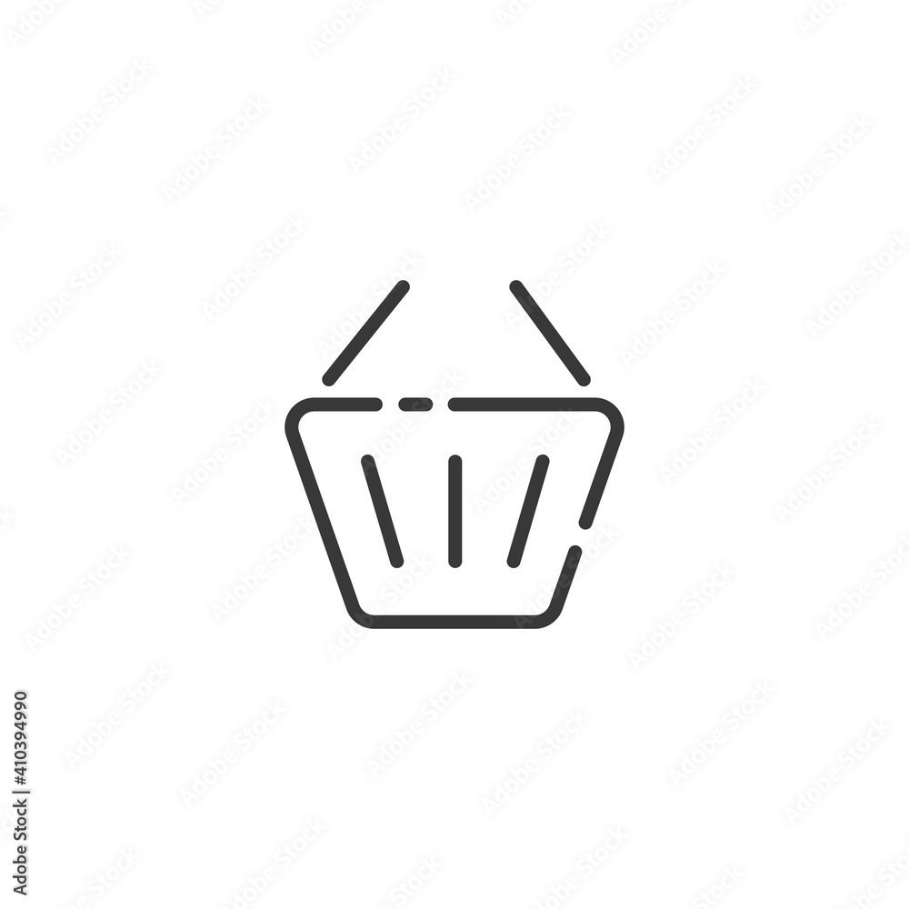 Empty shopping basket thin line icon. Outline commerce vector illustration Empty shopping basket thin line icon. Outline commerce vector illustration