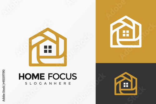 Home Focus Estate Logo Design, modern Logos Designs Vector Illustration Template