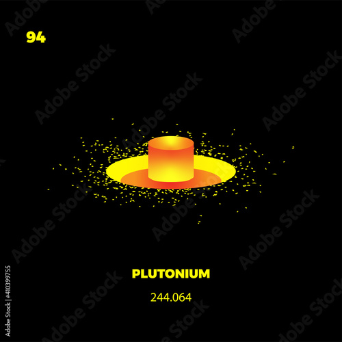 Plutonium vector. Chemical element symbol. logo design element. Chemistry education. scene sign