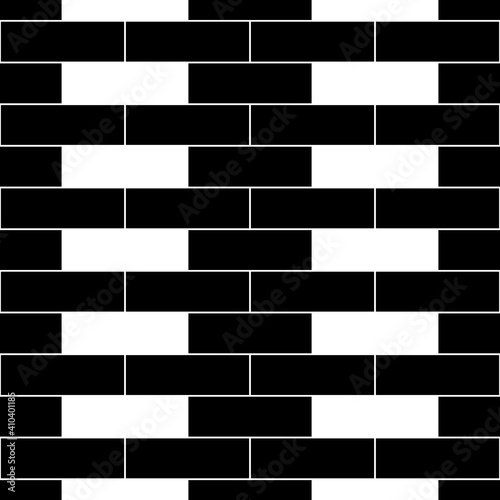 Seamless brickwall pattern. Bricks cladding wall. Walling wallpaper. Geometric ornament. Mosaic motif. Grid background. Geometrical backdrop. Digital paper, textile print, web design. Vector artwork.