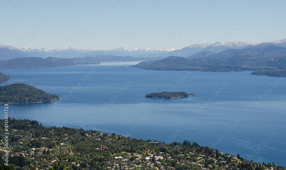 Panoramic view of Bariloche and the lakes that surround it, Nahuel Huapi and El Moreno