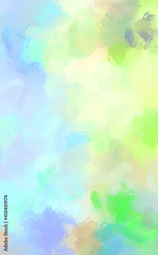 Abstract background of colorful brush strokes. Brushed vibrant wallpaper. Painted artistic creation. Unique and creative illustration.