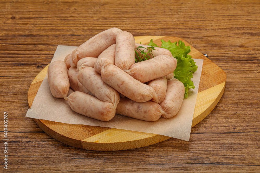 Raw natural chicken baby sausages Raw natural chicken baby sausages