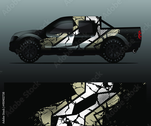 Truck decal graphic wrap vector, abstract background