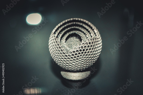 Object printed on metal 3d printer close-up photo