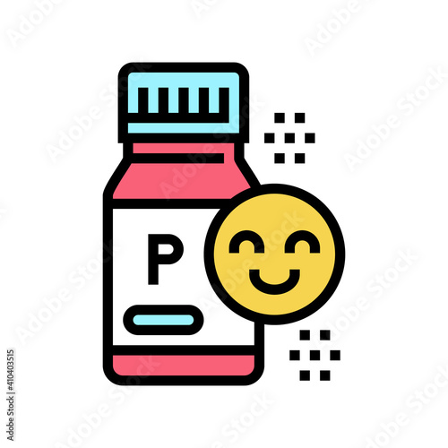 bottle with healthcare probiotics color icon vector. bottle with healthcare probiotics sign. isolated symbol illustration