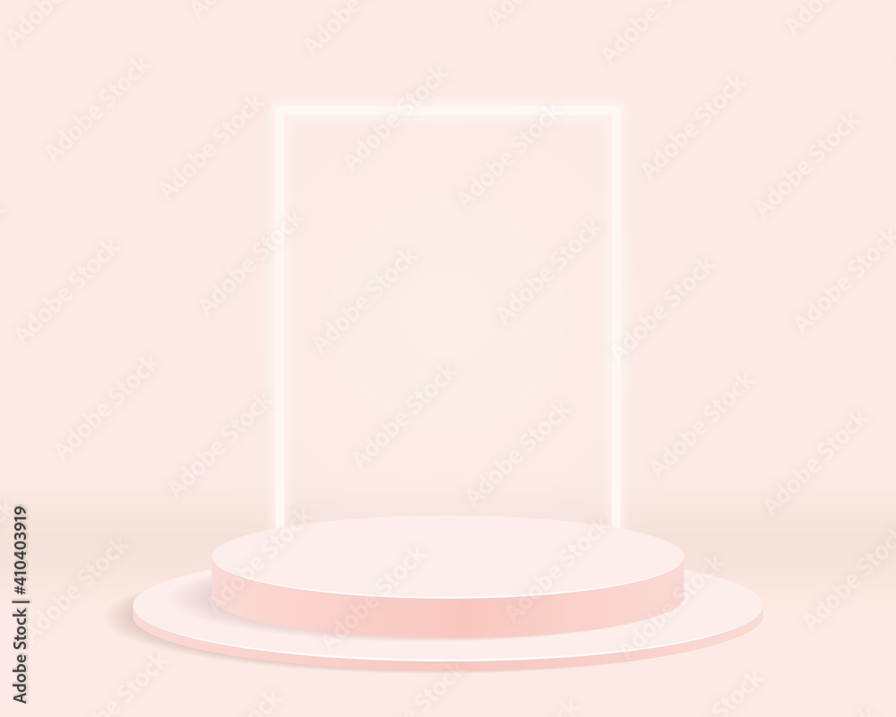 Empty cylinder podium on minimal background. Abstract minimal scene with geometrical forms. Design for product presentation. 3d vector illustration. Empty cylinder podium on minimal background. Abstract minimal scene with geometrical forms. Design for product presentation. 3d vector illustration.