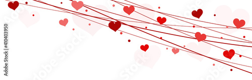 hearts on strings background for valentine's day
