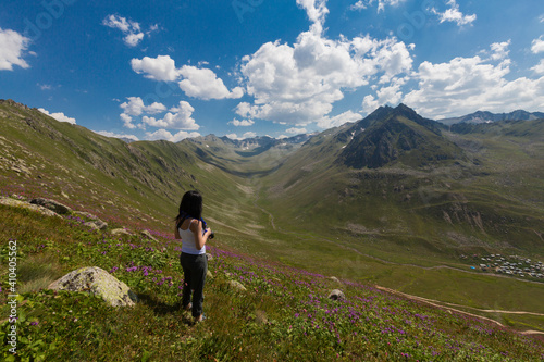 While many peaks in the east are above 3500 m, the western part reaches a height of 2000 m. Kaçkar Kavrun Mountain, which is the highest point, is 3932 meters high. photo