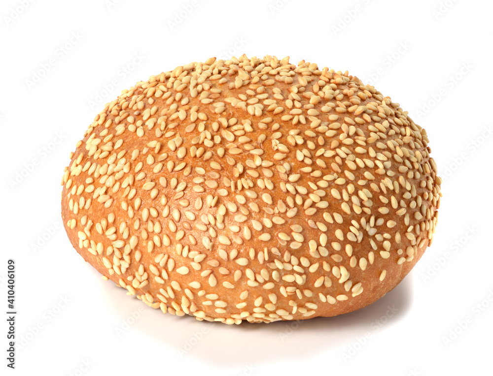 bun with sesame seeds isolated on white bun with sesame seeds isolated on white