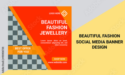 fashion jewellery social media banner template design EPS file