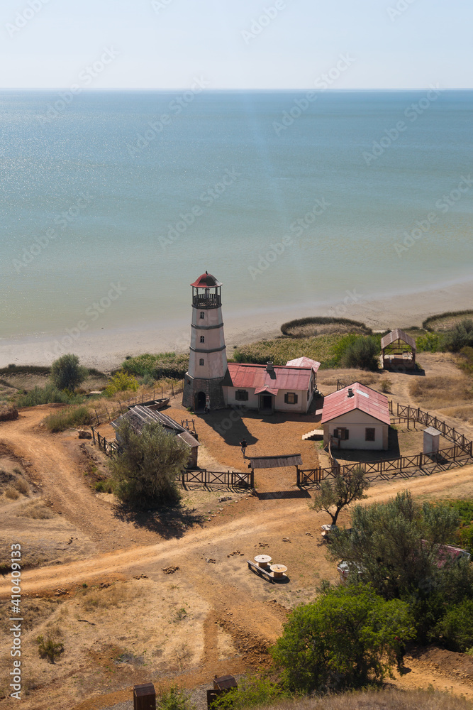 Lighthouse at the beach at the sea