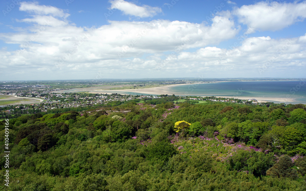 Landscapes of Ireland.Walk through the forest on Howth Peninsula.