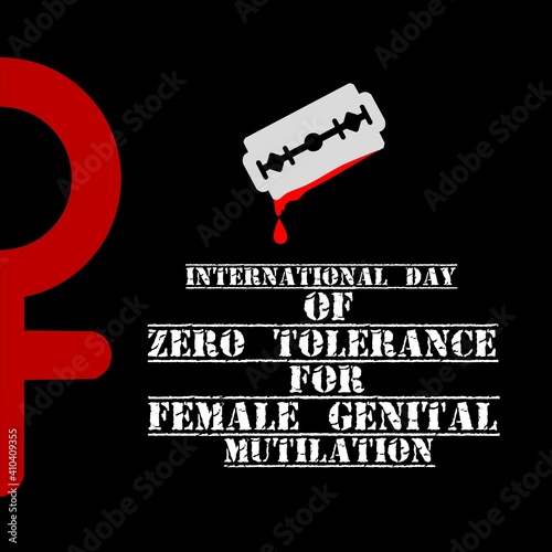 International Day of Zero Tolerance for Female Genital Mutilation, vector illustration.