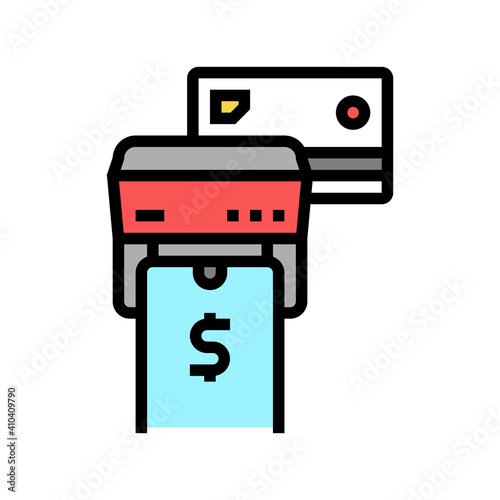 phone and card contactless pay pos terminal color icon vector. phone and card contactless pay pos terminal sign. isolated symbol illustration