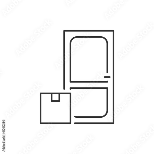 Delivery parcel to the door linear icon. Editable stroke