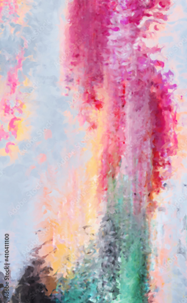Fototapeta premium Modern art. Colorful contemporary artwork. Color strokes of paint. Brushstrokes on abstract background. Brush painting. Unique wall art.