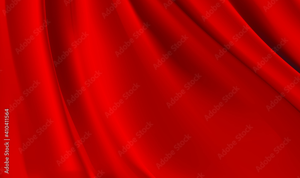 Luxury Red silk fabric background. Red cloth or liquid wave or wavy folds of silk texture satin velvet material or luxurious background. Decoration element for design. Vector illustration Luxury Red silk fabric background. Red cloth or liquid wave or wavy folds of silk texture satin velvet material or luxurious background. Decoration element for design. Vector illustration