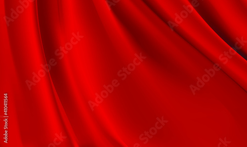 Luxury Red silk fabric background. Red cloth or liquid wave or wavy folds of silk texture satin velvet material or luxurious background. Decoration element for design. Vector illustration