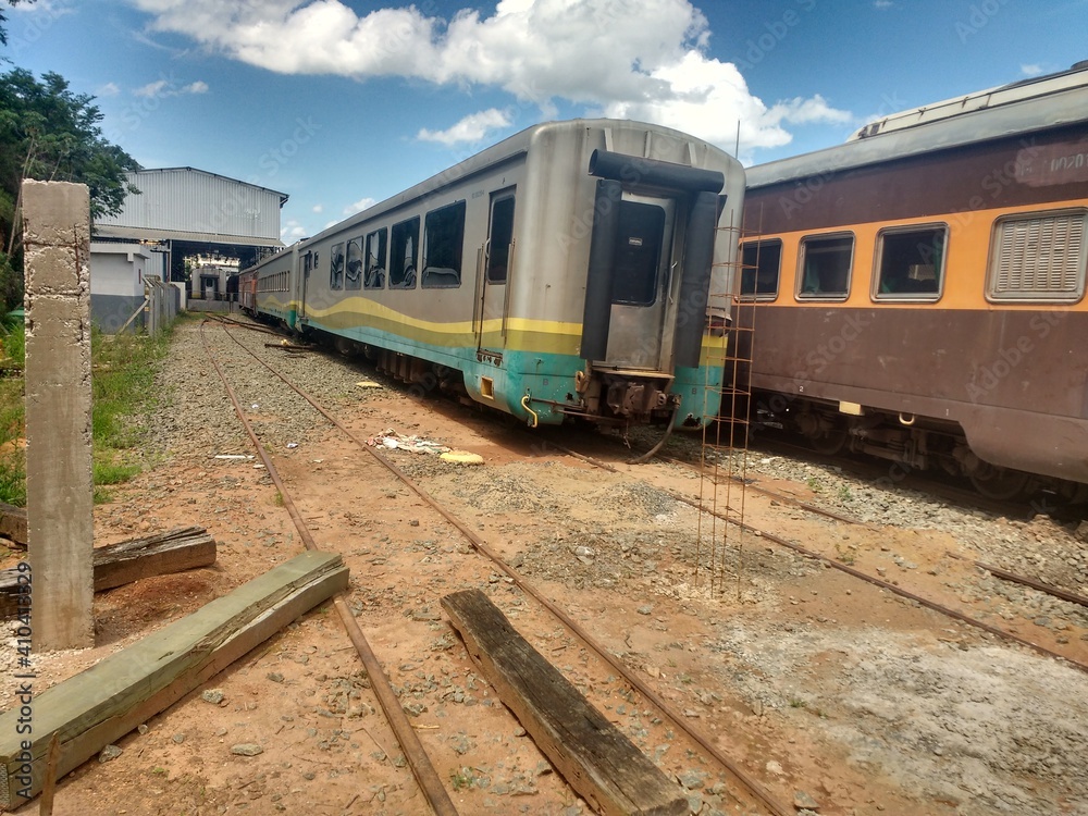 Obraz premium train on railway station