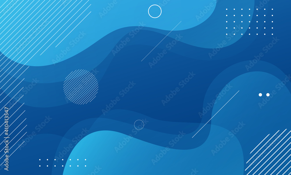 Abstract blue wave background. Dynamic shapes composition. Vector illustration