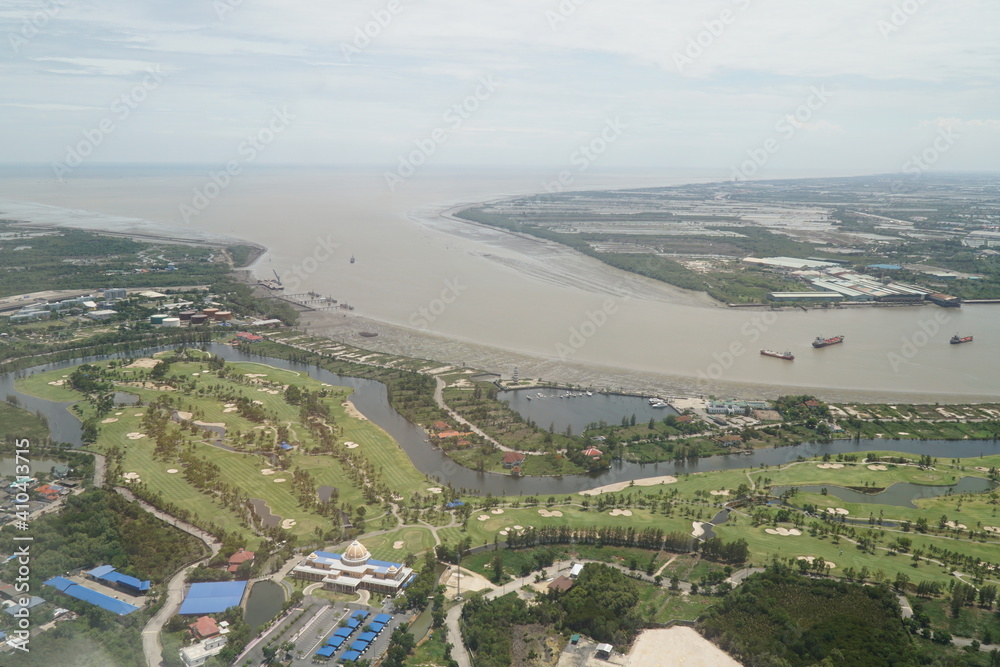 Fototapeta premium Thailand, Golf club helicopter photography