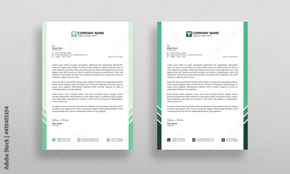 Modern and Clean Company Letterhead Design Template. Modern and Clean Company Letterhead Design Template.