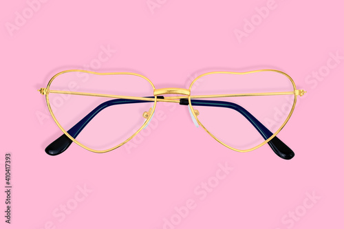 Beautiful glasses for improving vision with heart-shaped lenses. 