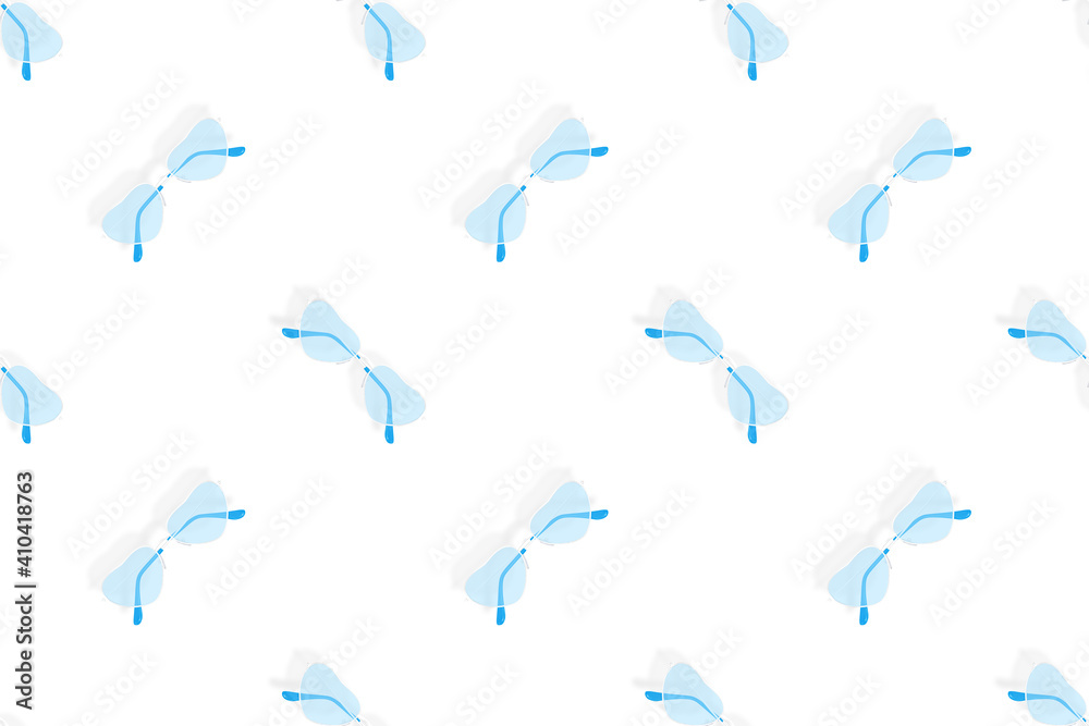 Glasses seamless pattern. Eyeglasses with heart-shaped lenses. Glasses seamless pattern. Eyeglasses with heart-shaped lenses.