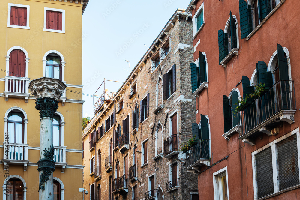 Street view of old buildings in Venice, ITALY