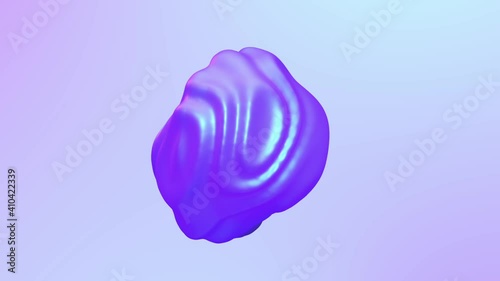 Loop 3D abstract animation render. Smooth liquid shape. Trendy Colorful Fluid Abstraction Flow. Motion design element.